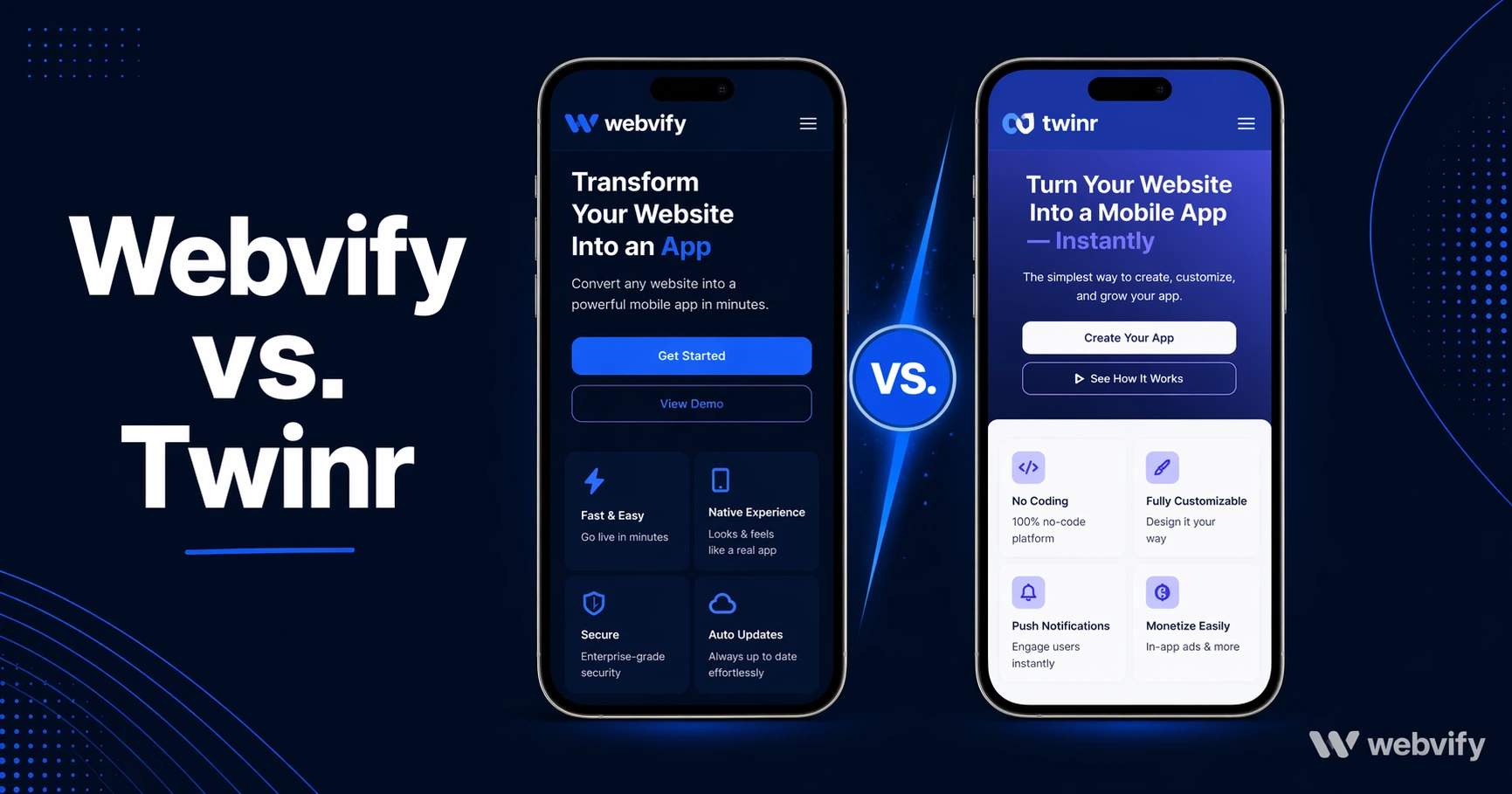 Webvify vs. Twinr: Which Web-to-App Solution Is Right for You?