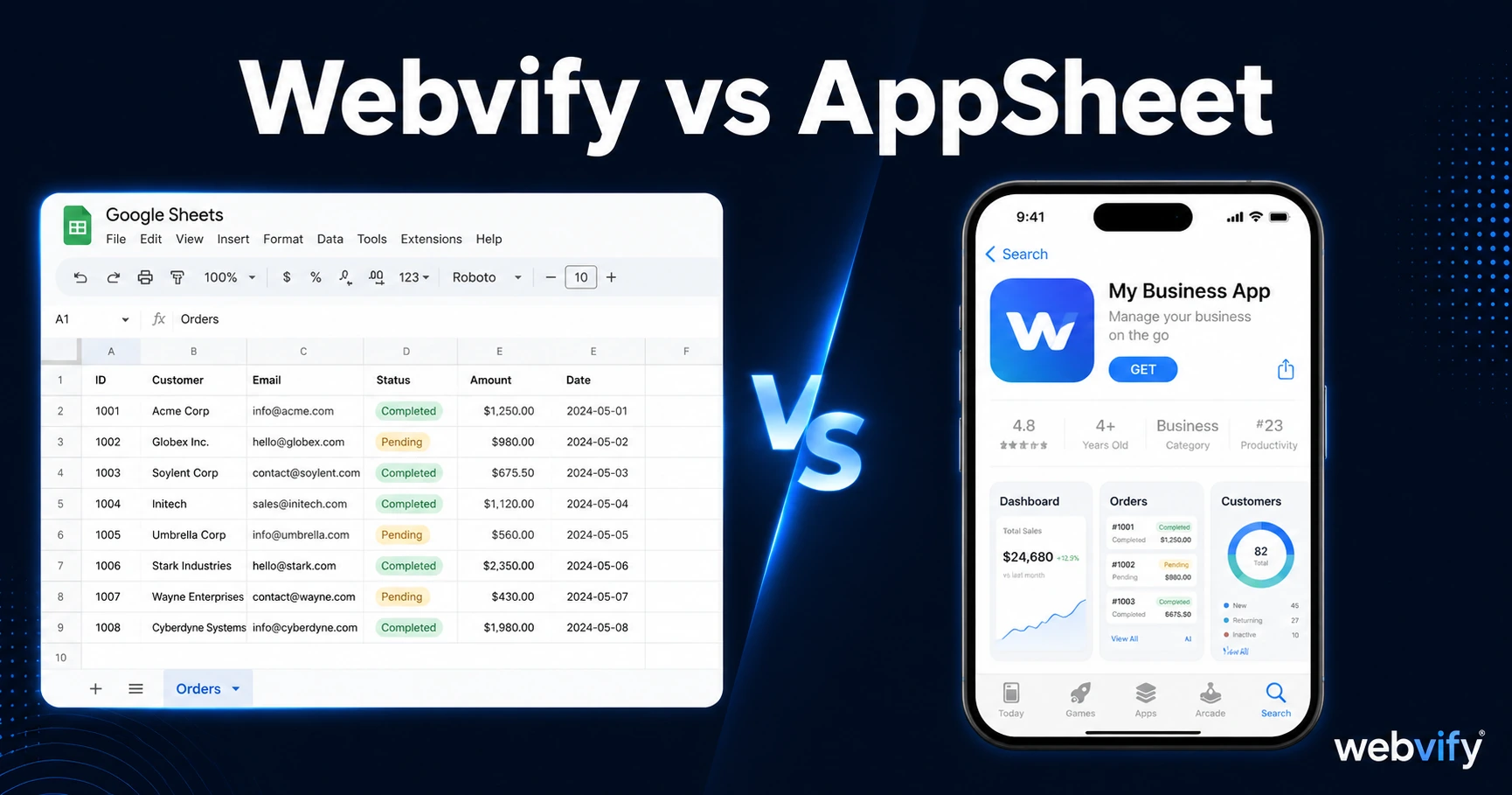 Webvify vs AppSheet: Which Is Right for Your Business?