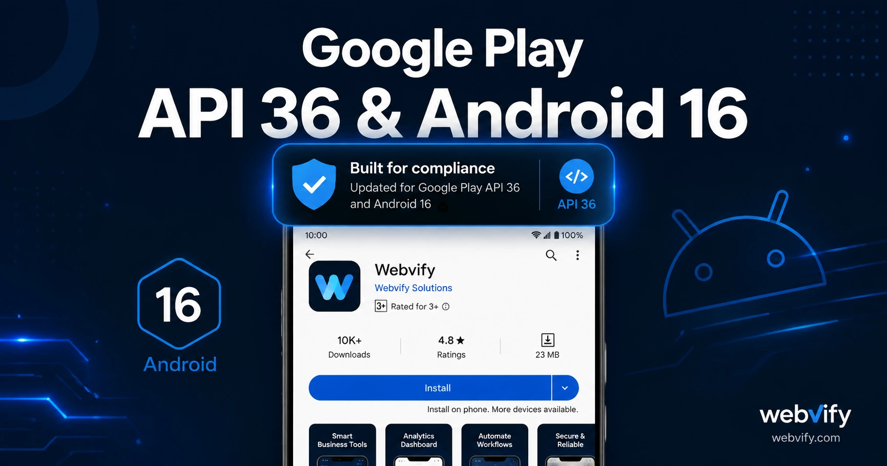 Google Play API 36 and Android 16: What WebView App Owners Must Do Before August 31