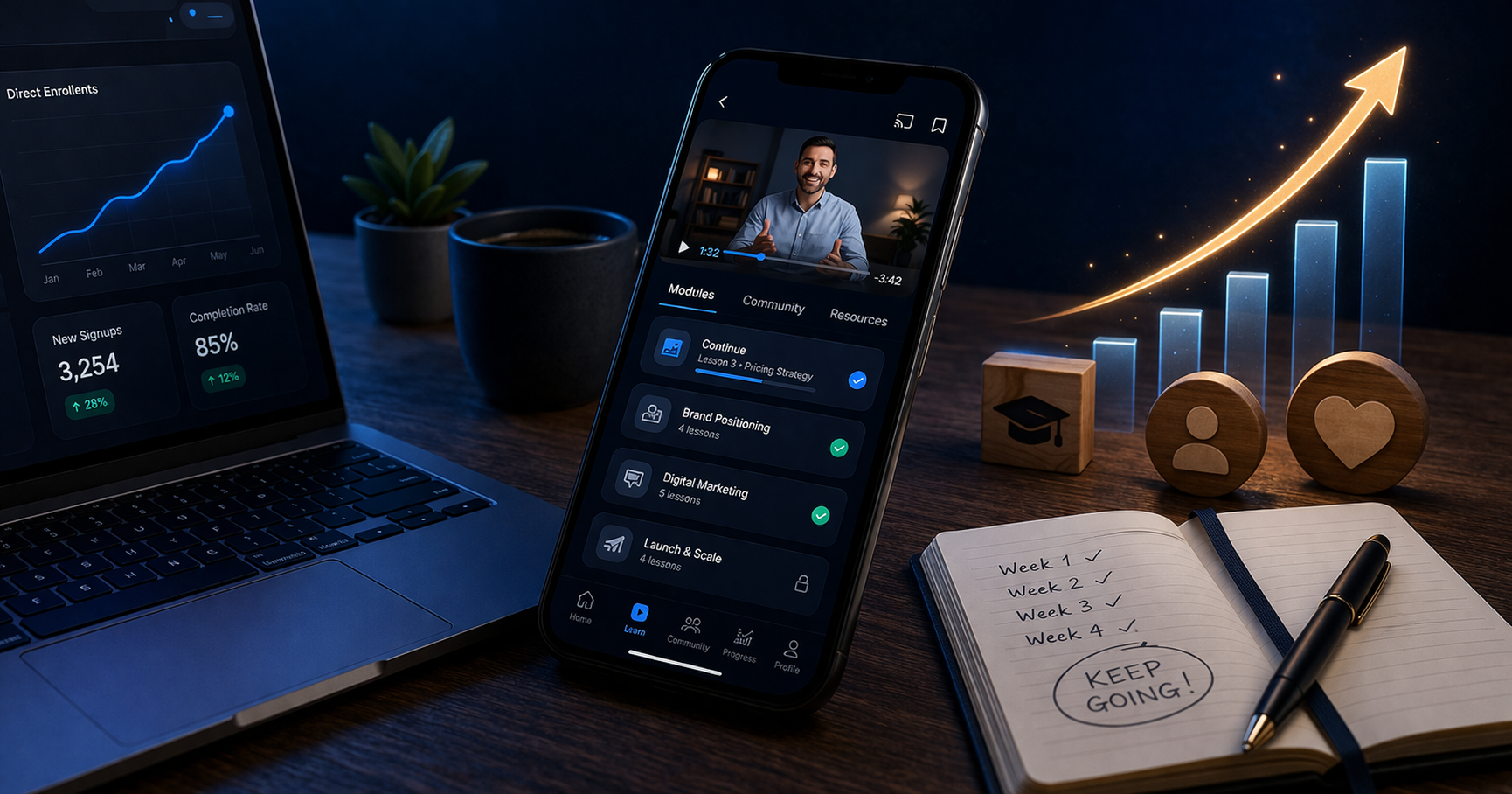 How a Mobile App Helps Course Brands Increase Direct Enrollments and Student Retention